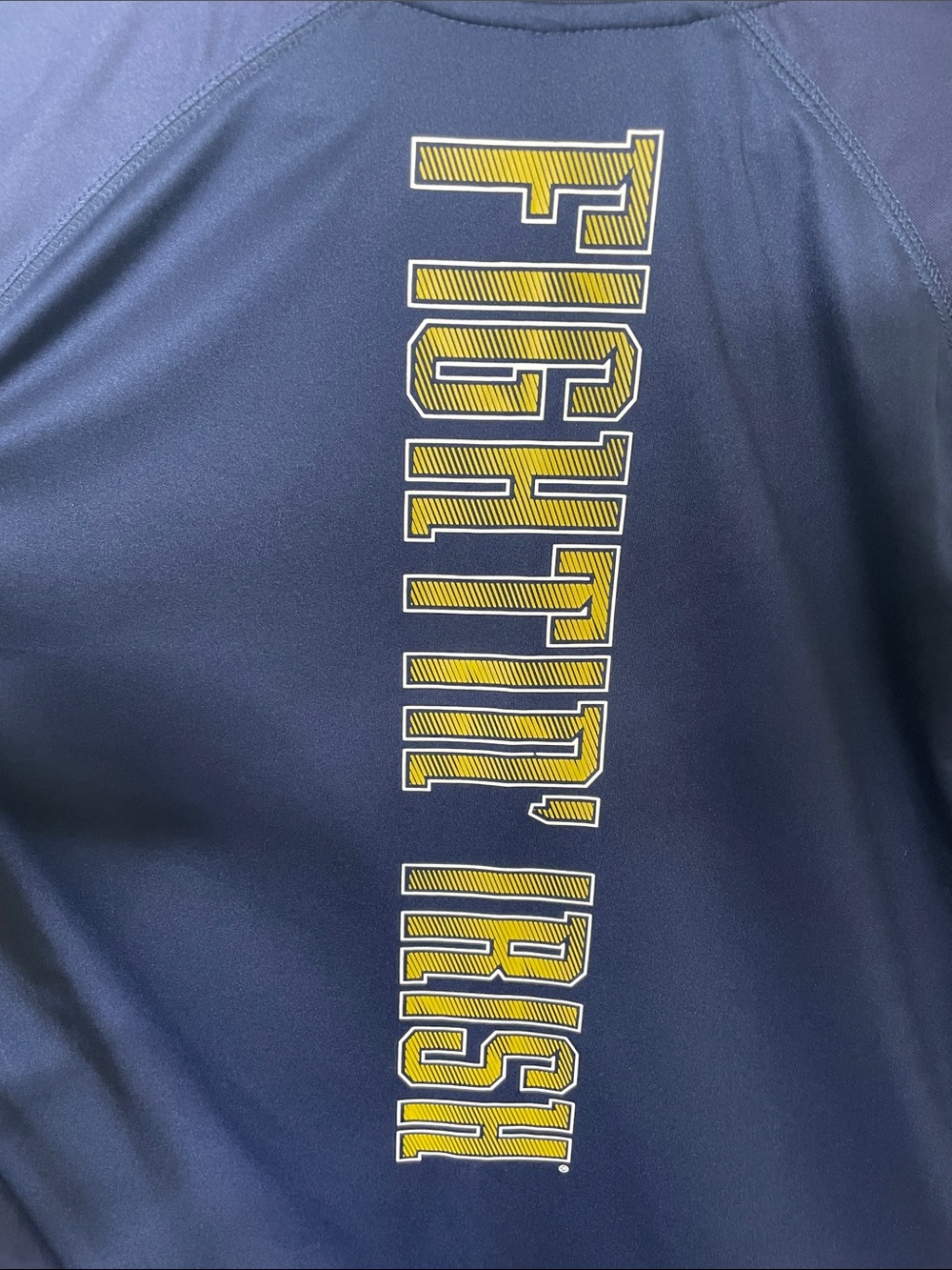 Notre Damn fighting Irish Navy Long Sleeve Performance Tee with Gold ND Logo - Picture 5 of 5